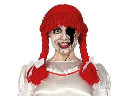 Peruka z czerwonymi, falowanymi włosami (Annabelle)