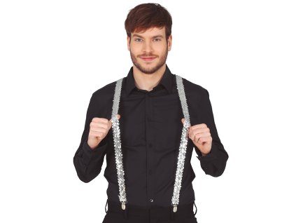 37046 1 party traky strieborne trblietave