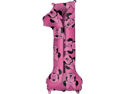 40256 balonik foliovy narodeninove cislo 1 minnie 66 cm