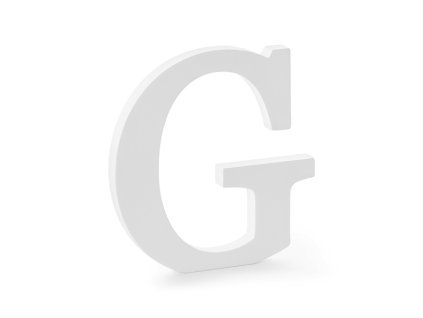 Drevené písmeno - G biele