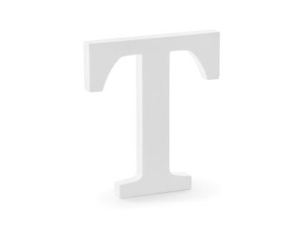 Drevené písmeno - T biele
