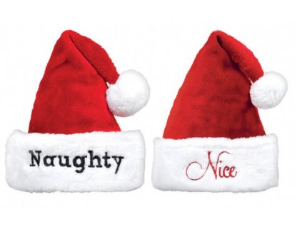 38936 1 vianocne ciapky naughty nice 2 ks