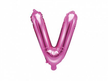 Fóliový balón Mini - Písmeno V 35 cm ružový