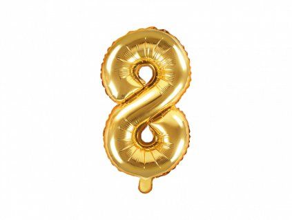 Fóliový balón Mini - Číslo 8 zlatý 35cm