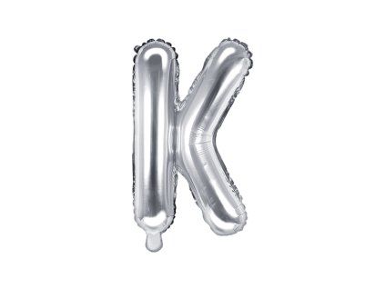 Fóliový balón Mini - Písmeno K 35cm strieborný