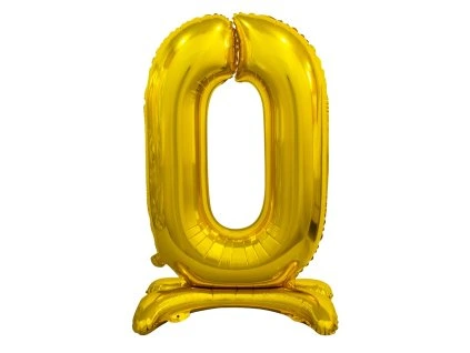 Samostojaci fóliový balón 0 zlatý 74 cm