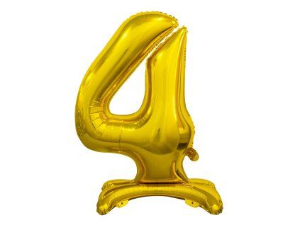 Samostojaci fóliový balón 4 zlatý 74 cm