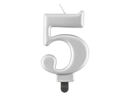 47111 2 narodeninova sviecka 5 metalicka strieborna 8 cm 1 ks
