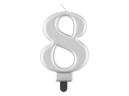 47129 2 narodeninova sviecka 8 metalicka strieborna 8 cm 1 ks