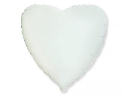 Fóliový balón Srdce saten - Biele 43 cm