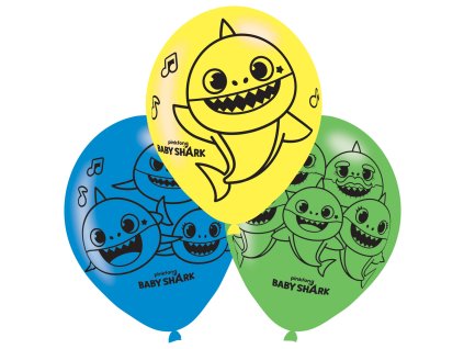 Lateksowe balony - Baby Shark 6 sztuk