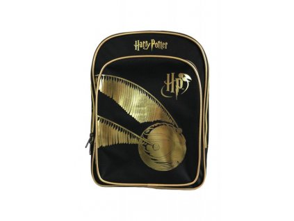 93541 HP Golden Snitch BTS Backpack Polyester Black Gold 280x380x150mm Front WEB
