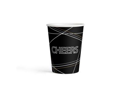 Poháre - Cheers čierne 8 ks 250 ml