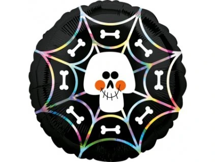 Fóliový balón - Lebka s pavučinou
