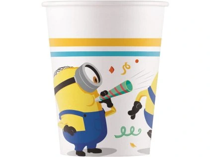 Kvalitné kompostovateľné poháre - Mimoni 8 ks