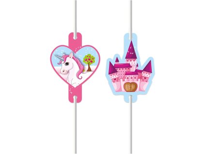 Slamky s motívom Jednorožec 4 ks