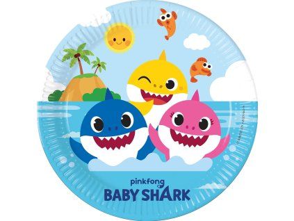 Kvalitné kompostovateľné taniere - Baby Shark 8 ks