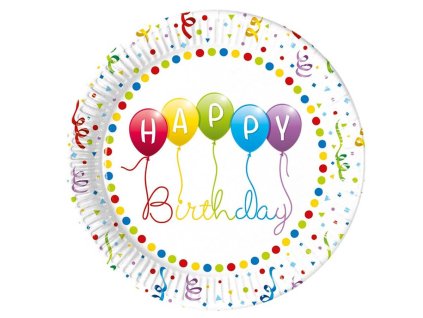 Kvalitné kompostovateľné taniere - Veselé narodeniny 8 ks