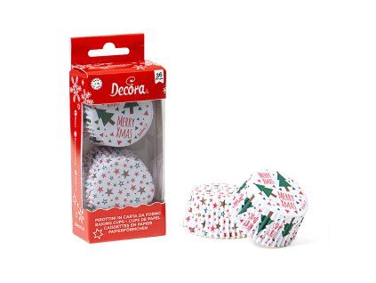 Vianočné košíčky na muffiny - Merry X-Mas 36 ks