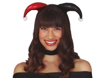 Čelenka červeno/čierna - Harley Quinn