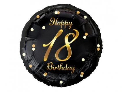 Fóliový balón - čierno/zlatý 18