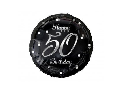 Fóliový balón čierno/strieborný 50