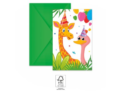 Pozvánky Jungle Balloons 6 ks