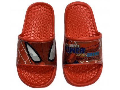 Chlapčenské šľapky - Spiderman červené (Obuwie 24/25)