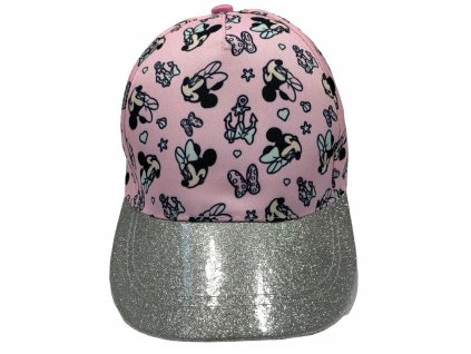 Dievčenská šiltovka - Minnie Mouse glitrovaná ružová (Rozmiar czapki 52)