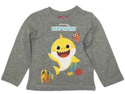 Chlapčenské tričko s dlhým rukávom - Baby Shark sivé (Rozmiar - dzieci 104)