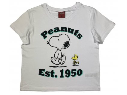 Dievčenské tričko - Snoopy biele (Rozmiar - dzieci 134)