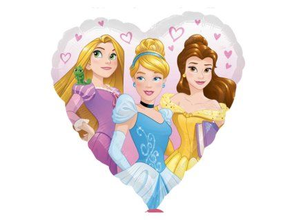Fóliový balón srdce - Disney Princesses