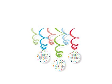 Dekoračné víry - Happy Birthday Konfety