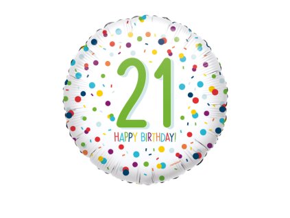 Fóliový balón kruh - 21. narodeniny
