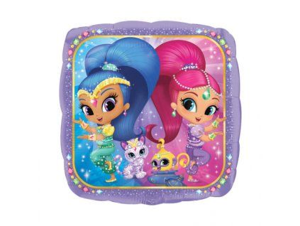 Fóliový balón - Shimmer & Shine štvorec 43 cm