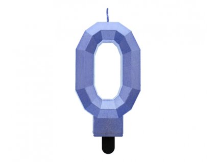 Metalická sviečka Diamond - modrá 0