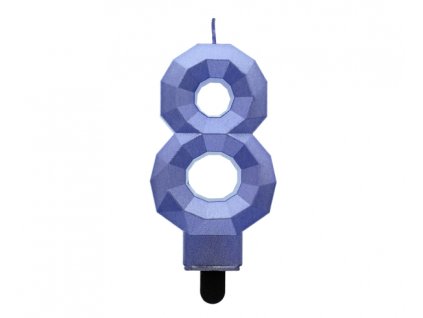 Metalická sviečka Diamond - modrá 8