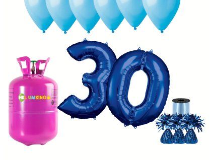Hélium párty set na 30. narodeniny s modrými balónmi