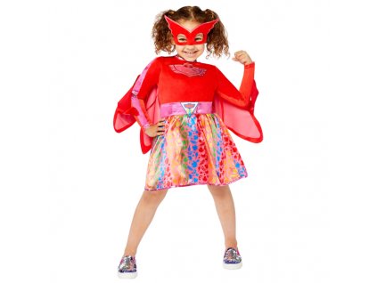 Detský kostým - PJ Mask Owlette dúhové šaty (Rozmiar - dzieci 3 - 4 lata)