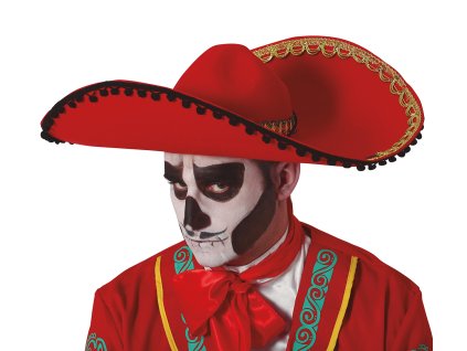 80048 1 klobuk mexicky cerveny
