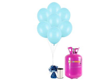 Hélium párty set s modrými balónikmi 30 ks