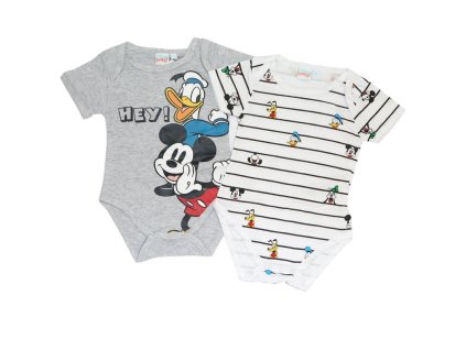 disney baby mickey mouse βρεφικό κοντομάνικο ζιπουνάκι σετ 2 τμχ ev 0332