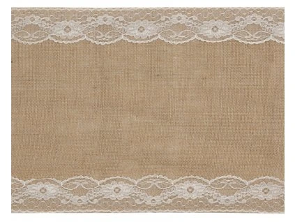 Behúň na stôl - Juta s čipkou