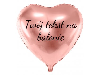 Balon foliowy z tekstem - Różowo-złote serce 61 cm