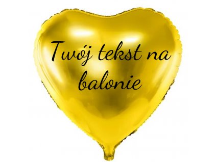 Balon foliowy z tekstem - Złote serce 43 cm