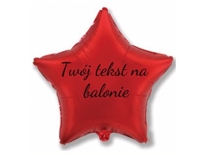 Balon foliowy z tekstem - Czerwona gwiazda 45 cm