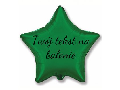 Balon foliowy z tekstem - Zielona gwiazda 45 cm