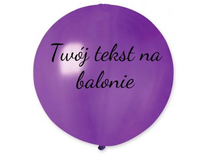 Balon z tekstem - Fioletowy 80 cm