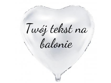 Balon foliowy z tekstem - Białe serce 61 cm