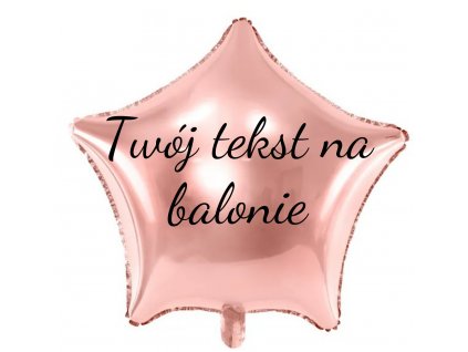 Balon foliowy z tekstem - Różowo-złota gwiazda 70 cm